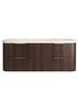 Havana 1500mm Sable Walnut Fluted Wall Hung Curve Vanity with Sand Dune Top