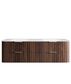 Havana 1800mm Sable Walnut Fluted Wall Hung Curve Vanity with Chloe Silk Top