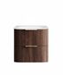 Havana 600mm Sable Walnut Fluted Wall Hung Curve Vanity with Chloe Silk Top
