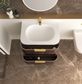 Havana 750mm Sable Walnut Fluted Wall Hung Curve Vanity with Chloe Silk Top