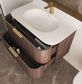 Havana 750mm Sable Walnut Fluted Wall Hung Curve Vanity with Chloe Silk Top