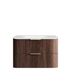 Havana 900mm Sable Walnut Fluted Wall Hung Curve Vanity with Chloe Silk Top