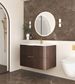 Havana 900mm Sable Walnut Fluted Wall Hung Curve Vanity with Chloe Silk Top