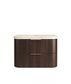 Havana 900mm Sable Walnut Fluted Wall Hung Curve Vanity with Sand Dune Top