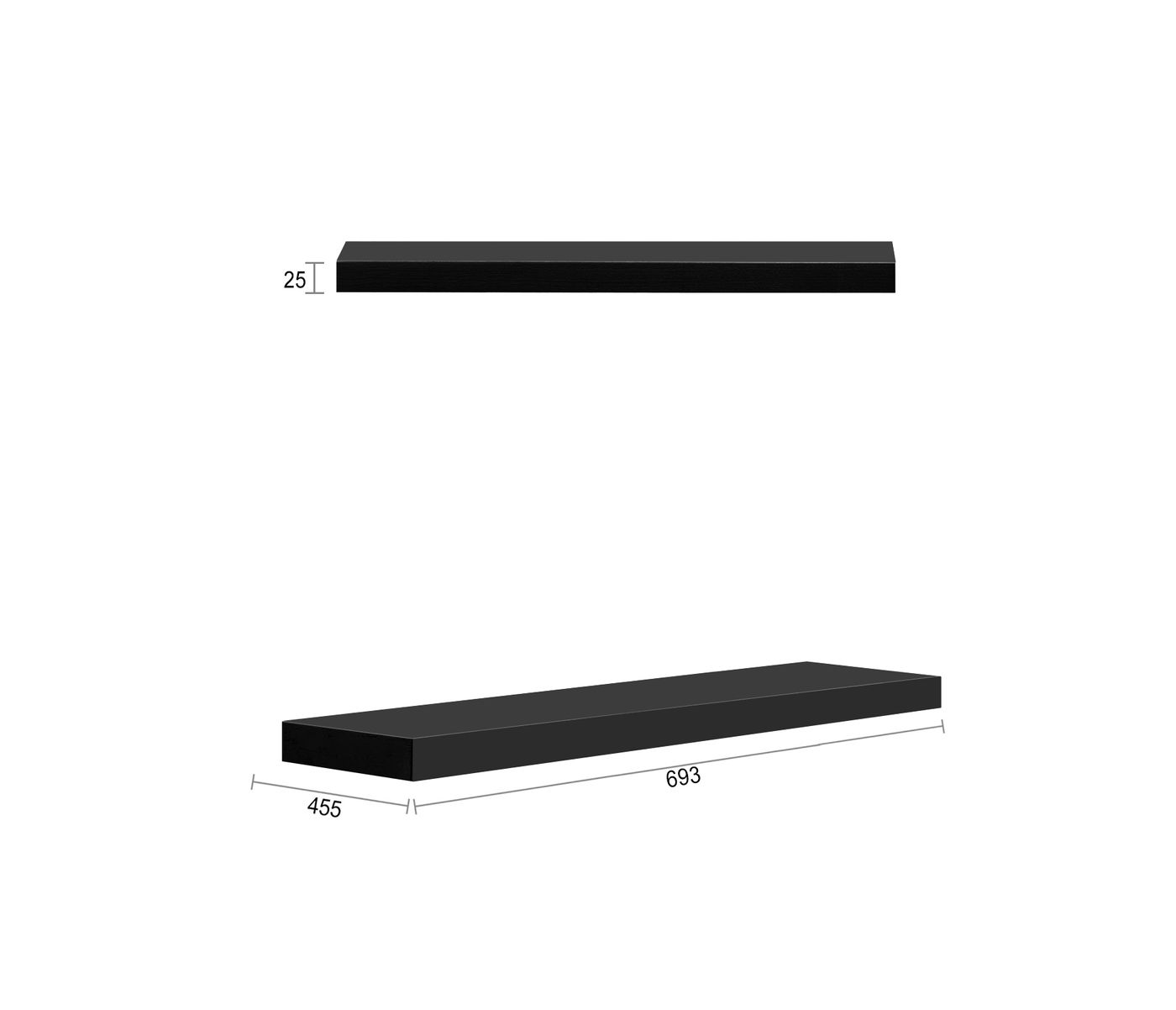 Marlo 697X450x25  Matte Black Leg Panel