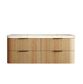 Havana 1500mm Woodland Oak Fluted Wall Hung Curve Vanity with Sand Dune Top