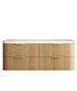 Havana 1500mm Woodland Oak Fluted Wall Hung Curve Vanity with Sand Dune Top
