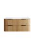 Havana 1200mm Woodland Oak Fluted Wall Hung Curve Vanity with Chloe Silk Top
