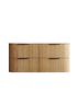 Havana 1200mm Woodland Oak Fluted Wall Hung Curve Vanity with Chloe Silk Top
