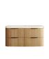 Havana 1200mm Woodland Oak Fluted Wall Hung Curve Vanity with Sand Dune Top