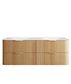 Havana 1500mm Woodland Oak Fluted Wall Hung Curve Vanity with Chloe Silk Top