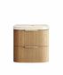 Havana 600mm Woodland Oak Fluted Wall Hung Curve Vanity with Sand Dune Top