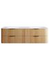 Havana 1800mm Woodland Oak Fluted Wall Hung Curve Vanity with Chloe Silk Top