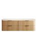 Havana 1800mm Woodland Oak Fluted Wall Hung Curve Vanity with Sand Dune Top