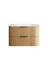 Havana 900mm Woodland Oak Fluted Wall Hung Curve Vanity with Chloe Silk Top