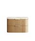 Havana 900mm Woodland Oak Fluted Wall Hung Curve Vanity with Sand Dune Top