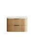 Havana 900mm Woodland Oak Fluted Wall Hung Curve Vanity with Sand Dune Top