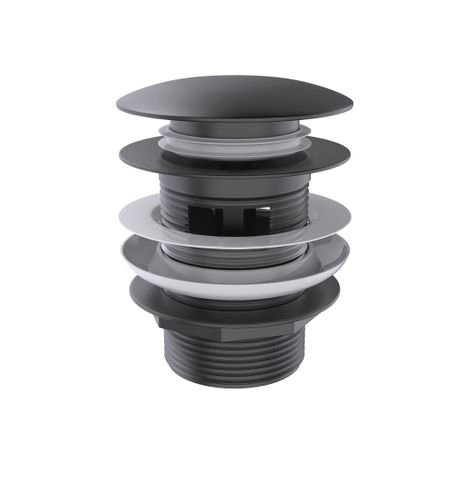 Mushroom Bath Pull Out Popup Waste Overflow Gun Metal