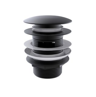 Mushroom Bath Pull Out Popup Waste Overflow Matte Black
