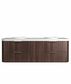 Havana 1800mm Sable Walnut Fluted Wall Hung Curve Vanity with Round Basin Moulded Top