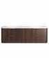 Havana 1800mm Sable Walnut Fluted Wall Hung Curve Vanity with Square Basin Moulded Top