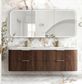 Havana 1800mm Sable Walnut Fluted Wall Hung Curve Vanity with Square Basin Moulded Top