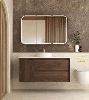 Byron 1200mm Sable Walnut Wall Hung Cabinet