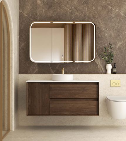Byron 1200mm Sable Walnut Wall Hung Vanity