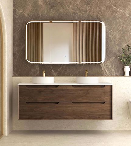 Byron 1500mm Sable Walnut Wall Hung Vanity
