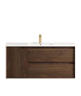 Byron 1200mm Sable Walnut Wall Hung Vanity with Ceramic Top