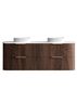 Havana 1500mm Sable Walnut Fluted Wall Hung Curve Vanity with Pure White Top