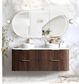 Havana 1500mm Sable Walnut Fluted Wall Hung Curve Vanity with Pure White Top