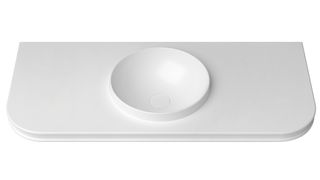 Havana English Edge 1200x500x50  Matte White with Round Basin Top