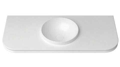 Havana English Edge 1200x500x50  Matte White with Round Basin Top