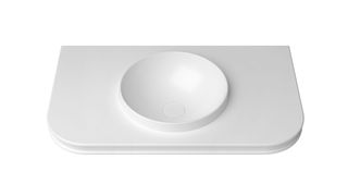 Havana English Edge 900x500x50  Matte White with Round Basin Top