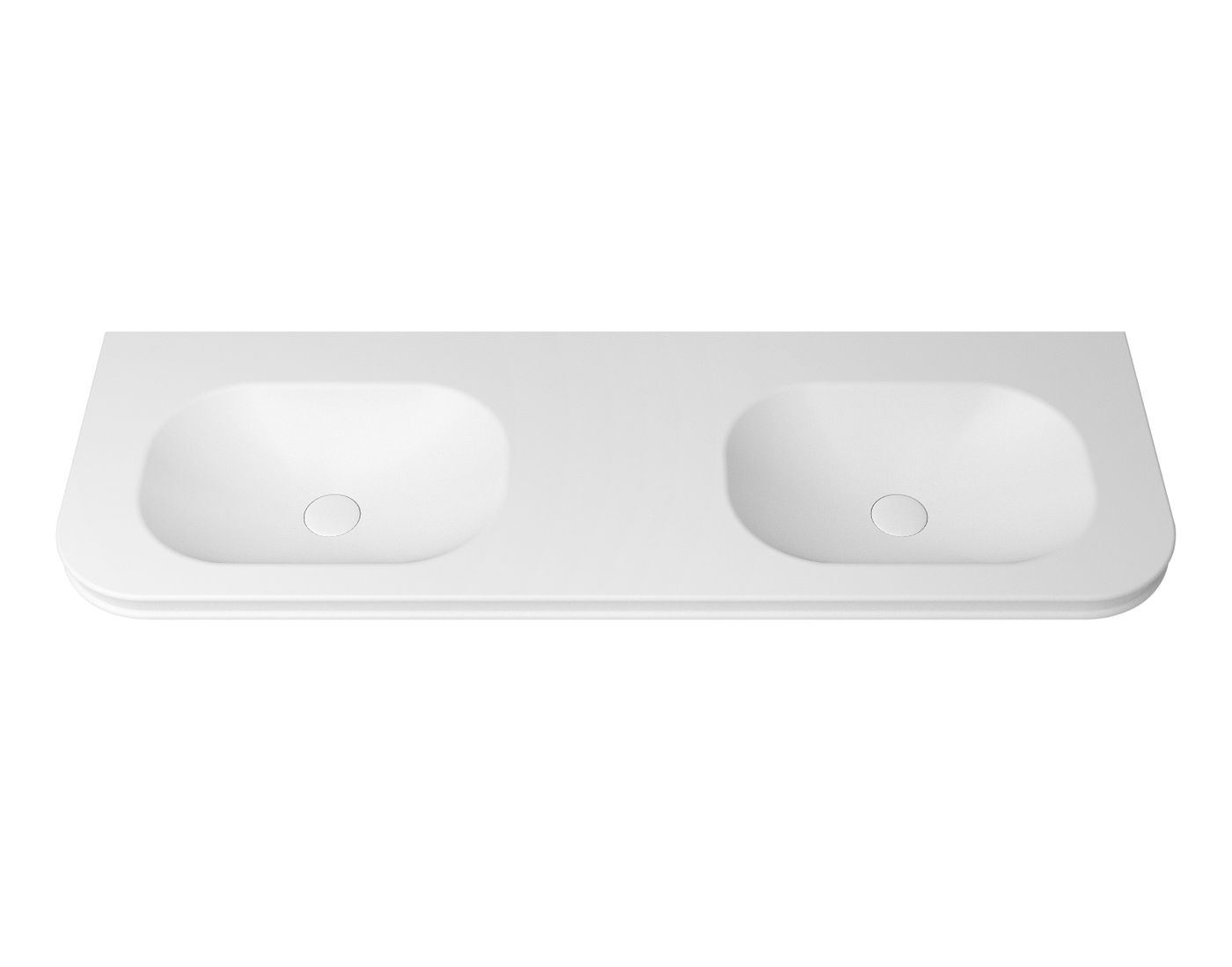 Havana English Edge 1500x500x50  Matte White with Soft Square Basin Top