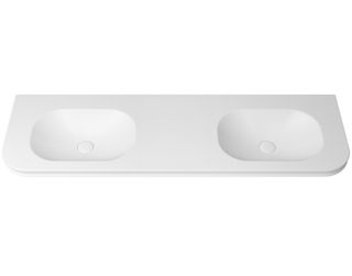 Havana English Edge 1800x500x50  Matte White with Soft Square Basin Top