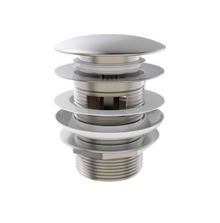 Mushroom Bath Pull Out Popup Waste Overflow Brushed Nickel