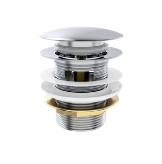 Mushroom Bath Pull Out Popup Waste Overflow Chrome