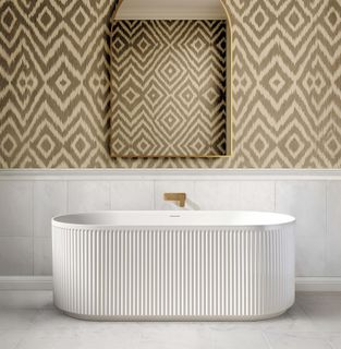 Attica Havana 1500 Gloss White Fluted Bath with Overflow