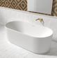 Attica Havana 1500 Matte White Fluted Bath with Overflow