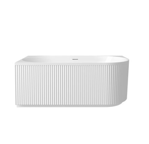 Attica Havana Left Corner 1500 Gloss White Fluted Bath with Overflow