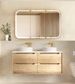 Byron 1200mm Natural Oak Wall Hung Cabinet Only Double Bowl
