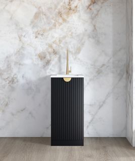 Mini Laundry 430mm Marlo Black with Pure White Top