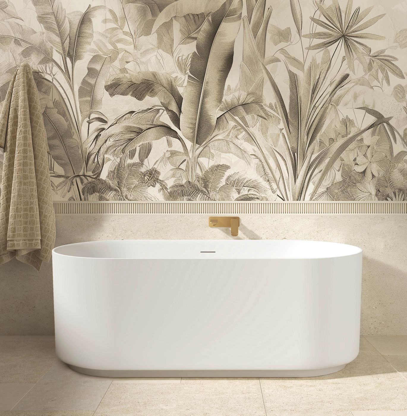 Attica Celine 1500 Matte White Bath with Overflow