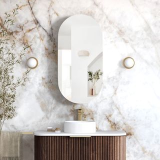 Noosa 900x450 Sable Walnut Shaving Cabinet