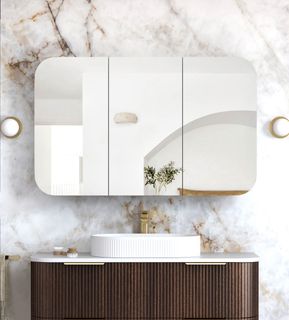 Newport 1200x750 Sable Walnut Shaving Cabinet