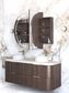 LED Bondi 1500x900 Sable Walnut Shaving Cabinet - Premium Edition
