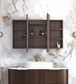 LED Newport 1200(W)x750(H) Sable Walnut Shaving Cabinet - Premium Edition