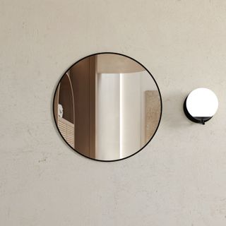 London 700mm Black Metal Frame Tuffi Mirror